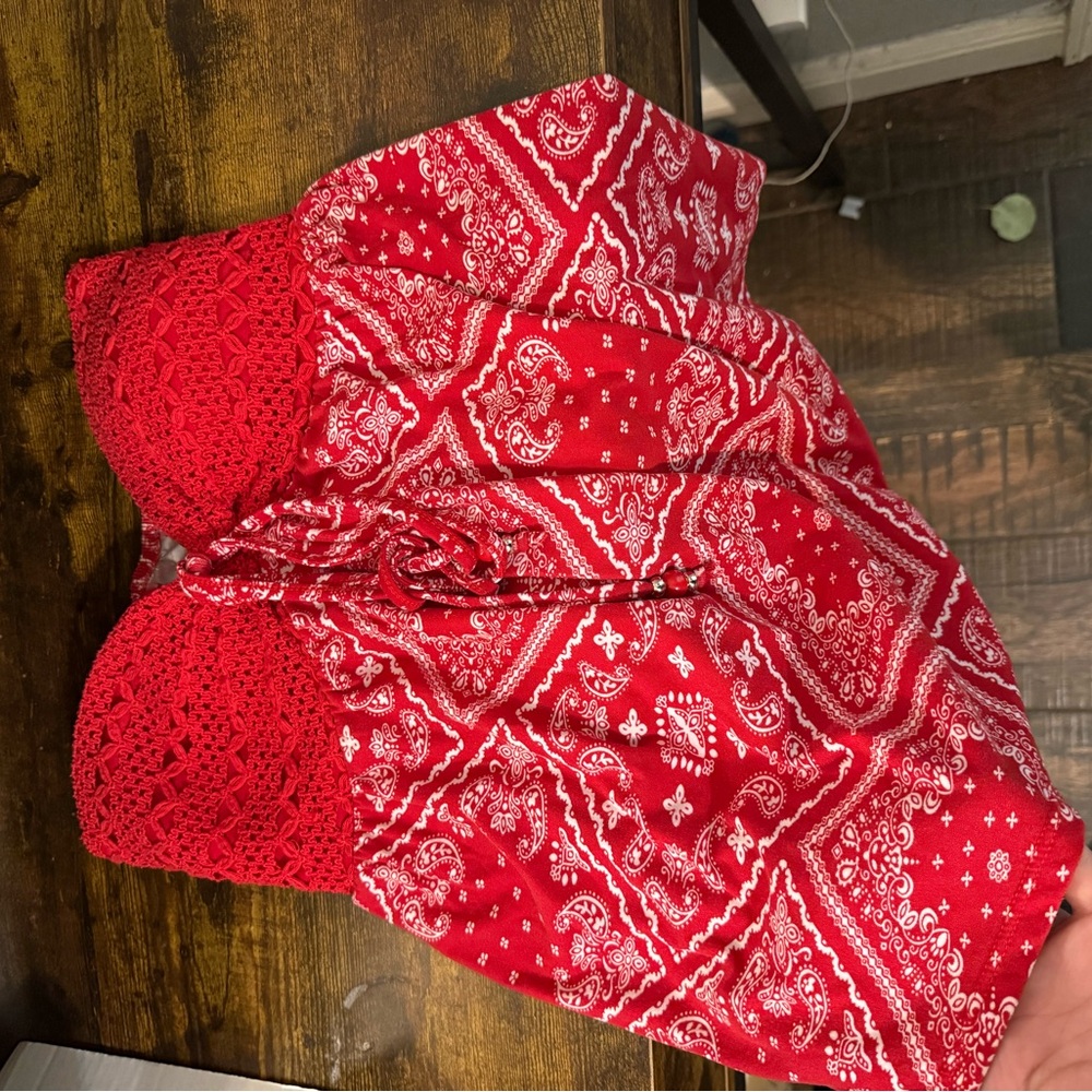 Red Bandana Print Top